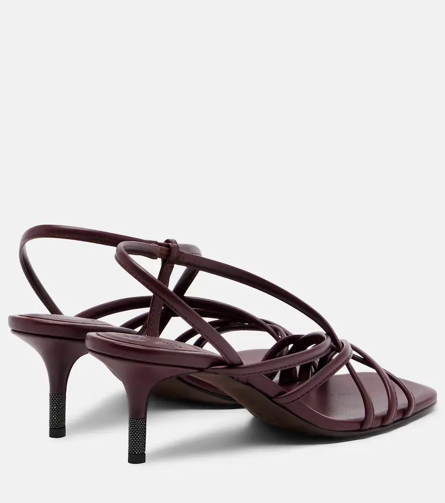 Brunello Cucinelli Monili leather slingback sandals | Thumbnail 3
