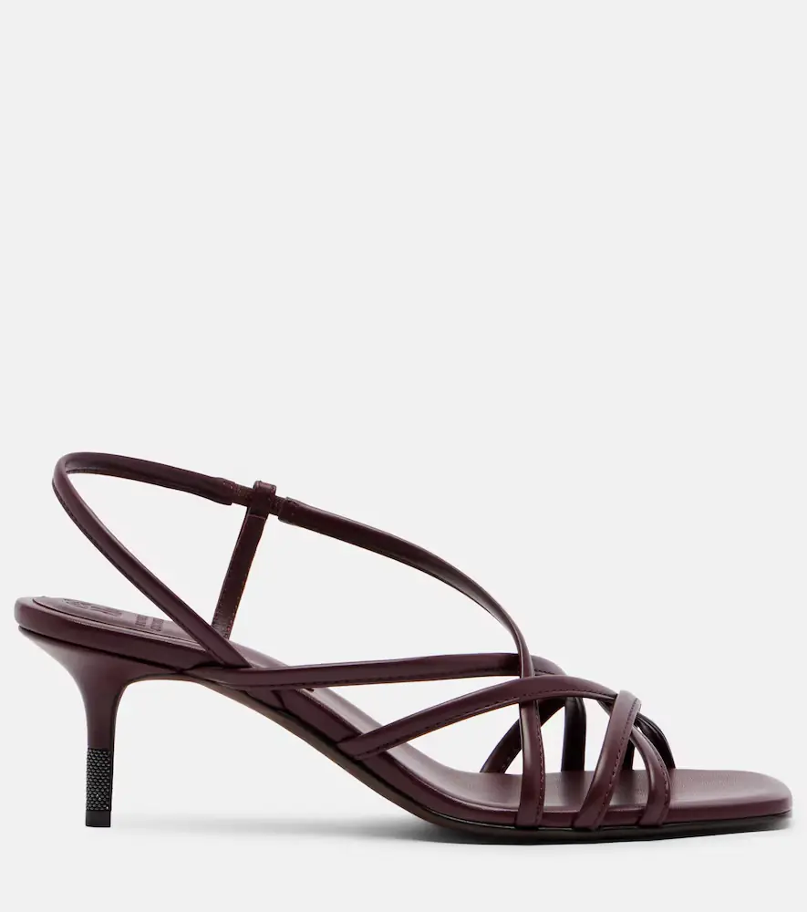 Brunello Cucinelli Monili leather slingback sandals | Thumbnail 4