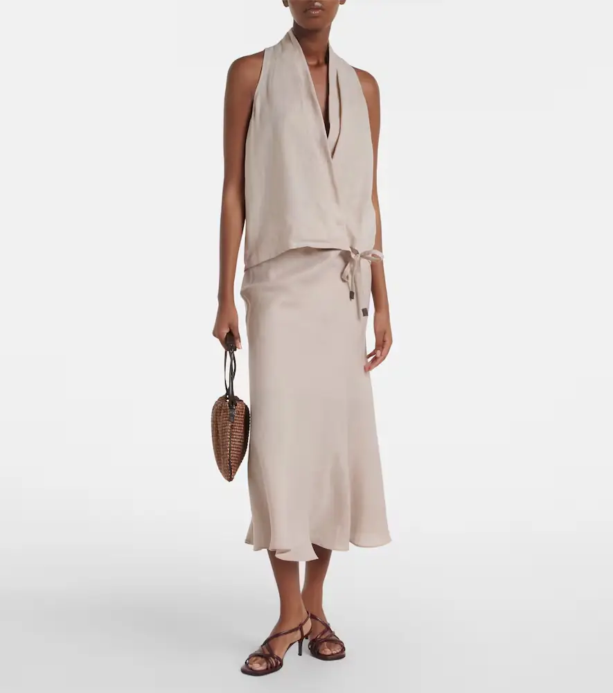 Brunello Cucinelli Monili leather slingback sandals | Thumbnail 5