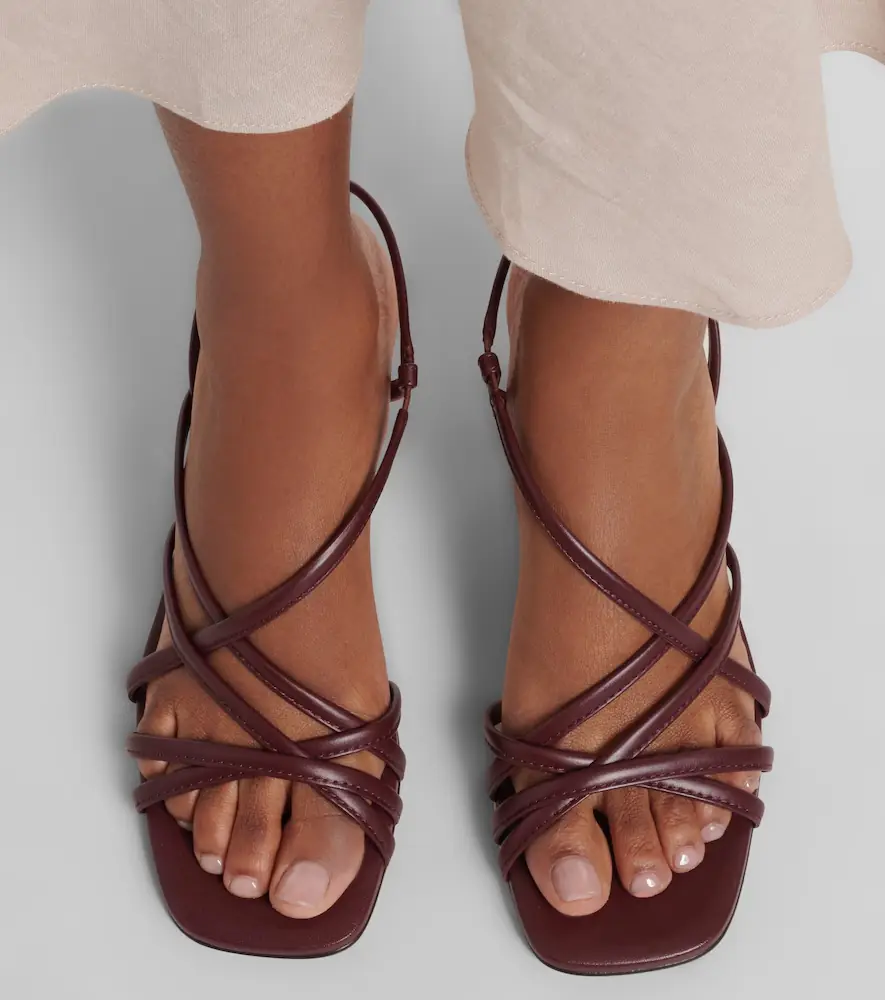 Brunello Cucinelli Monili leather slingback sandals | Thumbnail 6
