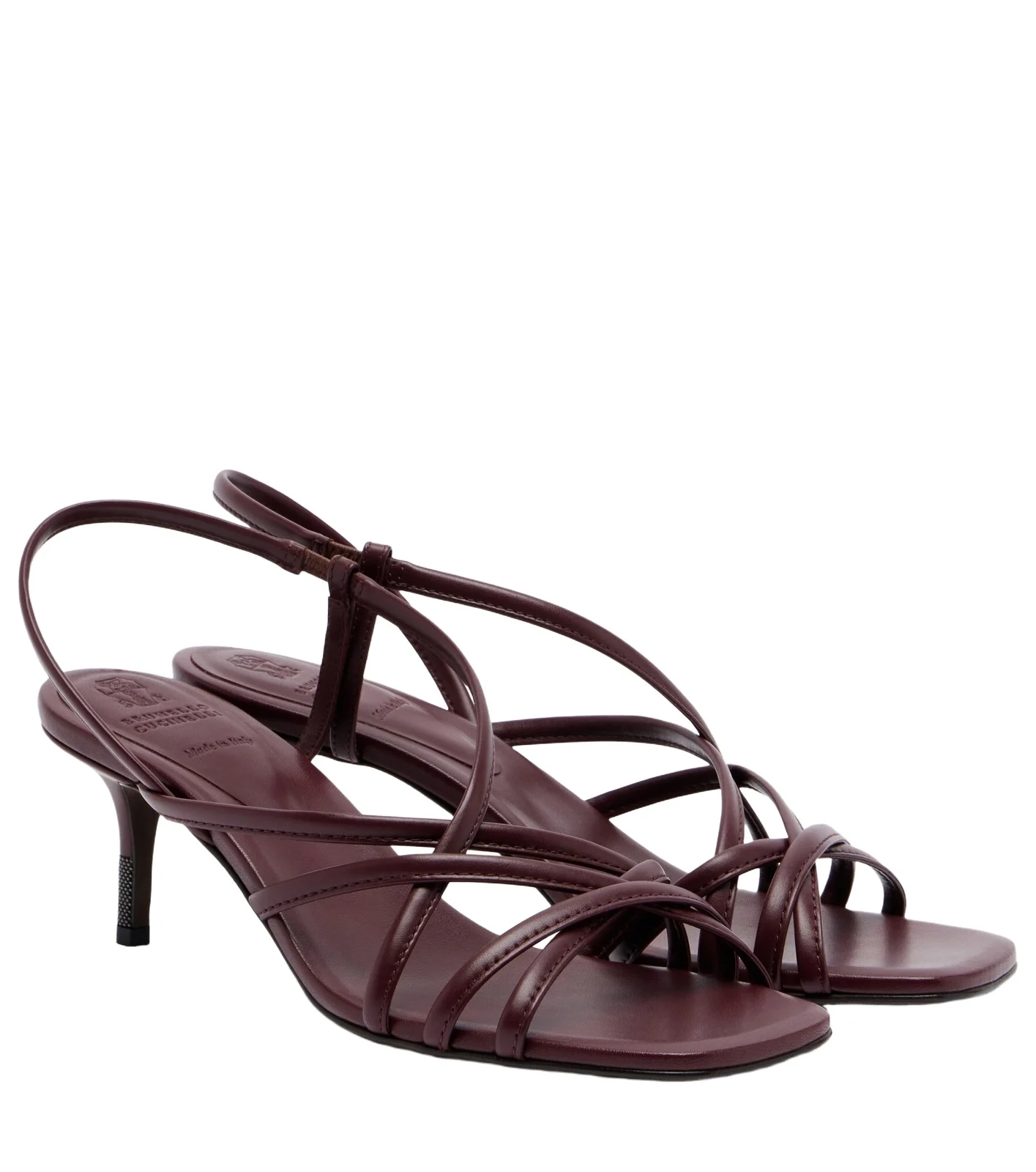 Monili leather slingback sandals