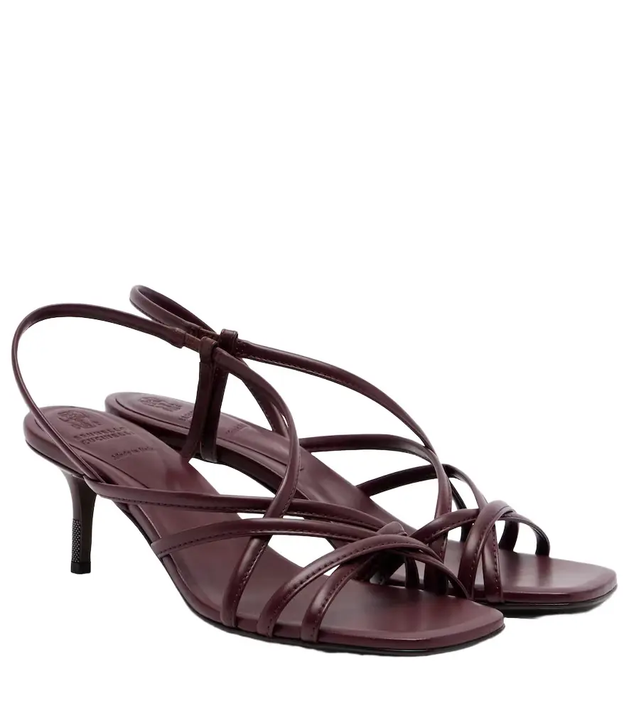 Brunello Cucinelli Monili leather slingback sandals | Image 1 Brunello Cucinelli Monili leather slingback sandals | Image 1