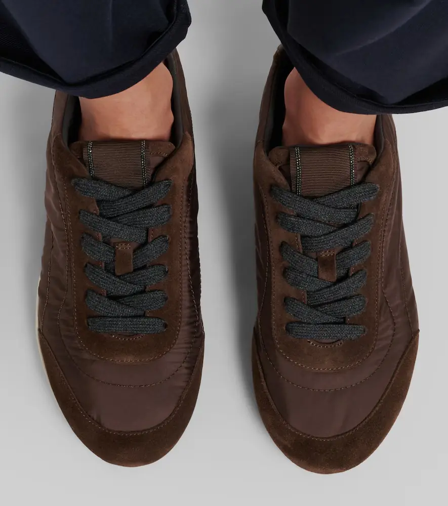 Brunello Cucinelli Monili suede-trimmed sneakers | Thumbnail 6 Brunello Cucinelli Monili suede-trimmed sneakers | Thumbnail 6