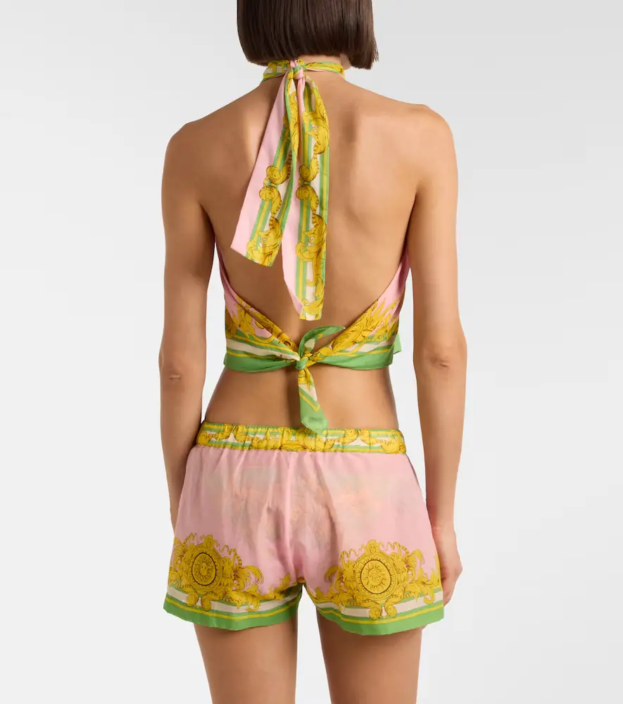 Versace Printed cotton and silk voile shorts | Thumbnail 2 Versace Printed cotton and silk voile shorts | Thumbnail 2