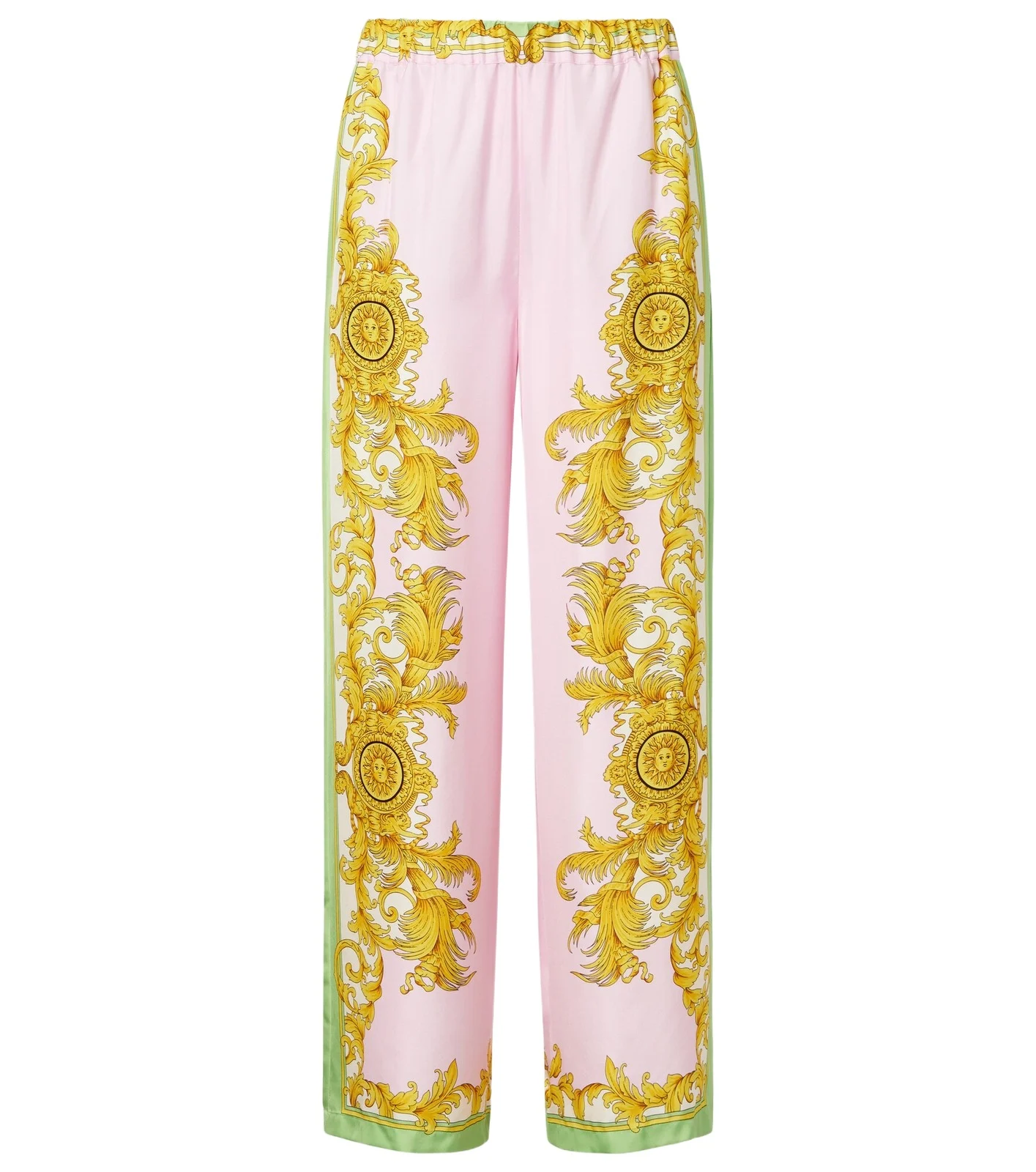 Printed silk twill wide-leg pants Printed silk twill wide-leg pants