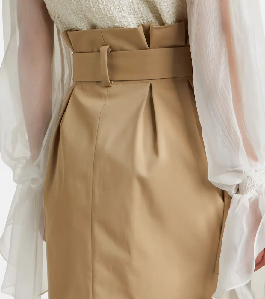 Balmain Belted cotton gabardine miniskirt | Thumbnail 6