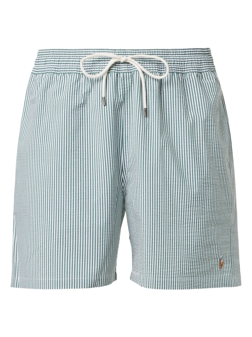 Traveler striped seersucker swim trunks