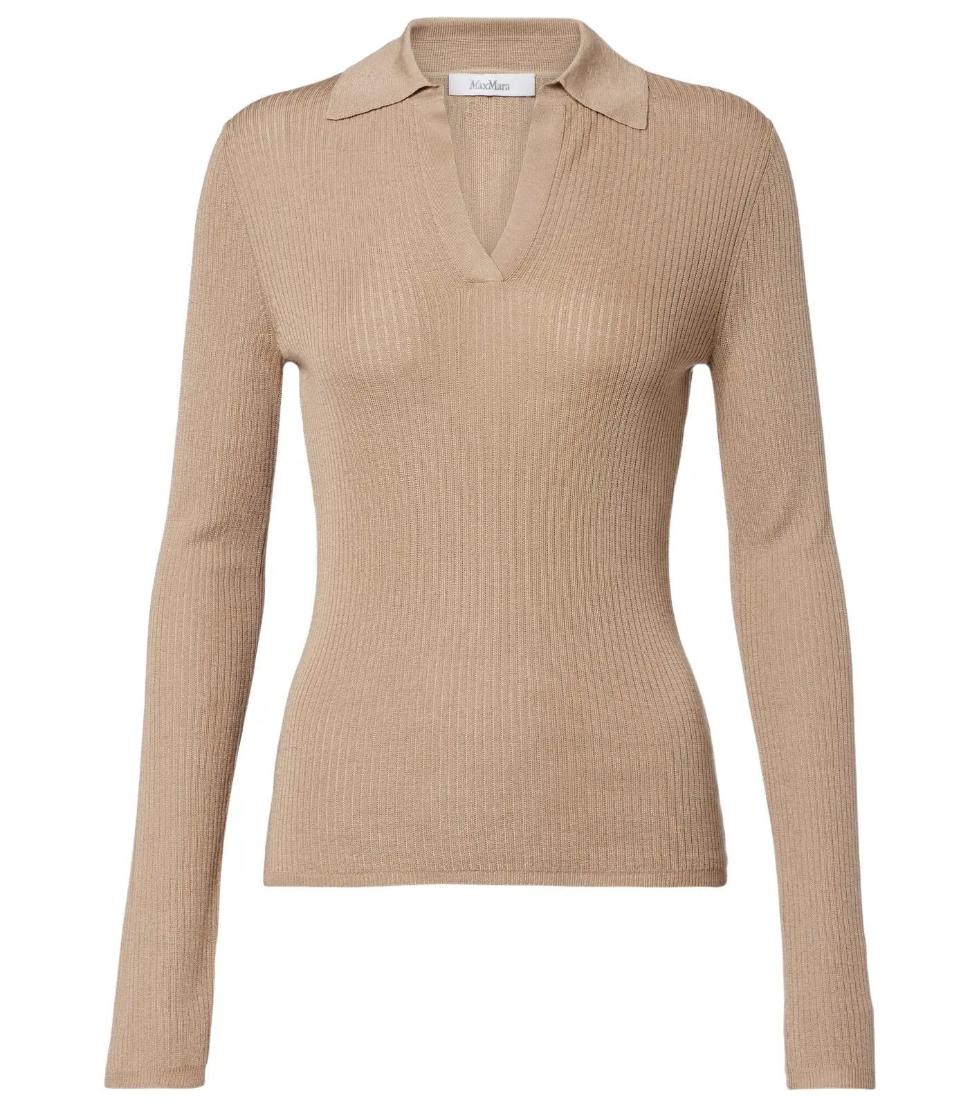 Knitted silk and cashmere top