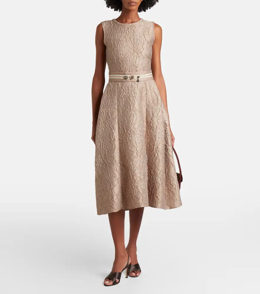 'S Max Mara 'S Max Mara Belted jacquard midi dress | Thumbnail 2 'S Max Mara 'S Max Mara Belted jacquard midi dress | Thumbnail 2