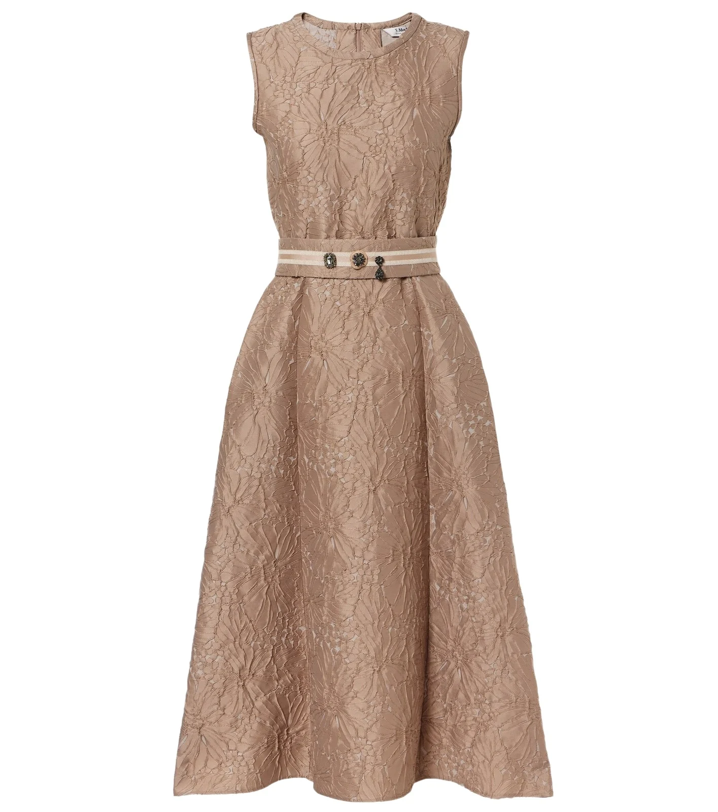 'S Max Mara Belted jacquard midi dress 'S Max Mara Belted jacquard midi dress