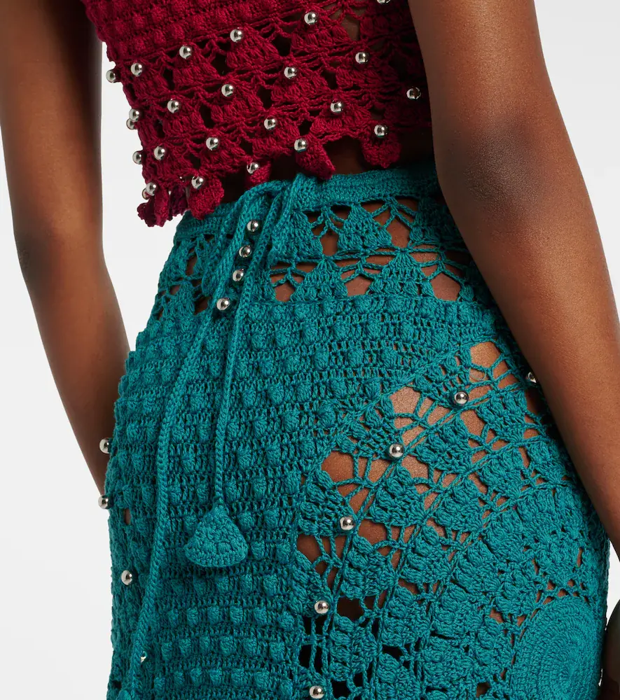 Rabanne Embellished crochet cotton midi skirt | Thumbnail 5 Rabanne Embellished crochet cotton midi skirt | Thumbnail 5