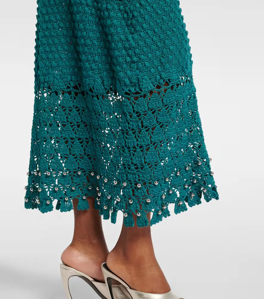 Rabanne Embellished crochet cotton midi skirt | Thumbnail 6 Rabanne Embellished crochet cotton midi skirt | Thumbnail 6