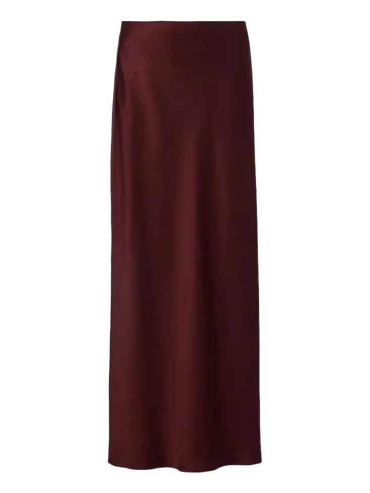 Satin maxi skirt