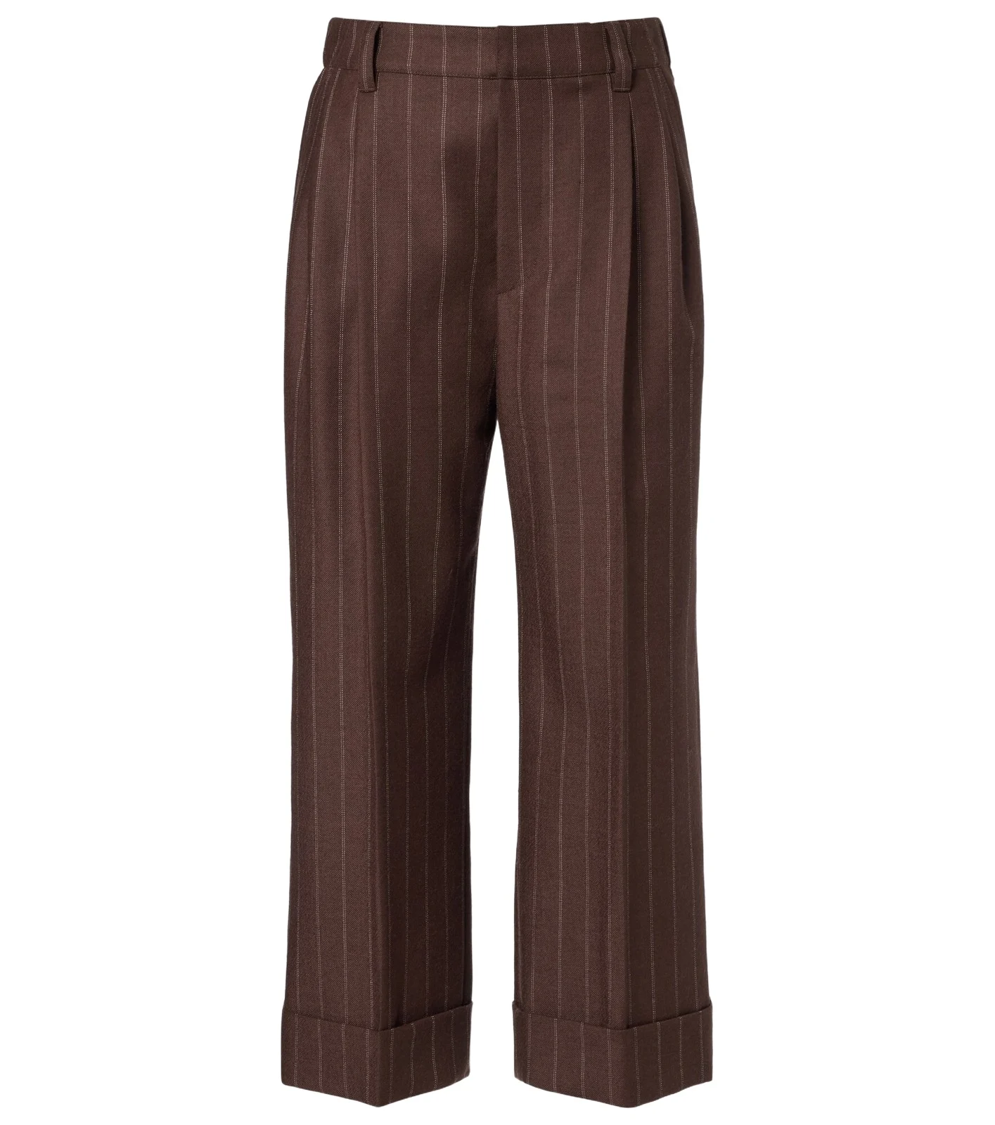 Chalk stripe wool cropped flared pants Chalk stripe wool cropped flared pants