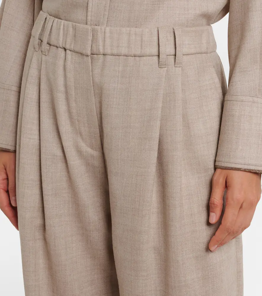 Brunello Cucinelli Monili virgin wool wide-leg pants | Thumbnail 3