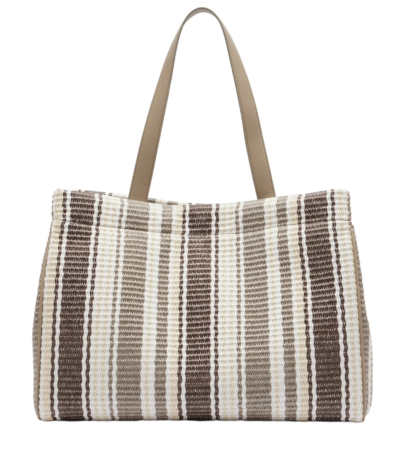 Monili Medium striped raffia tote bag