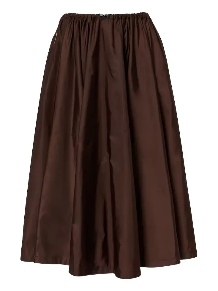 Re-Nylon gathered midi skirt Re-Nylon gathered midi skirt