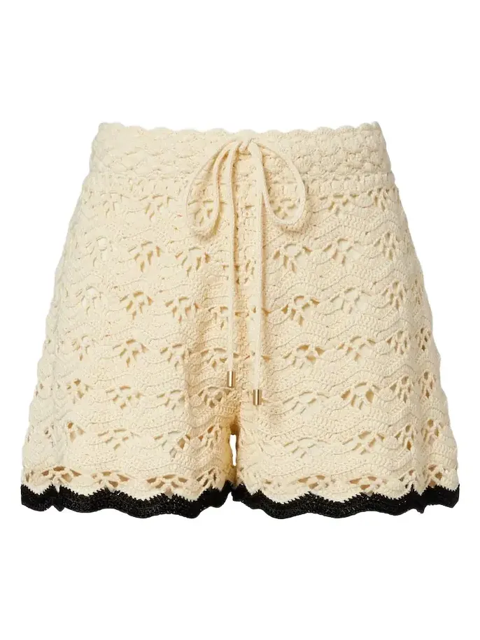 Zimmermann Aster crochet cotton shorts