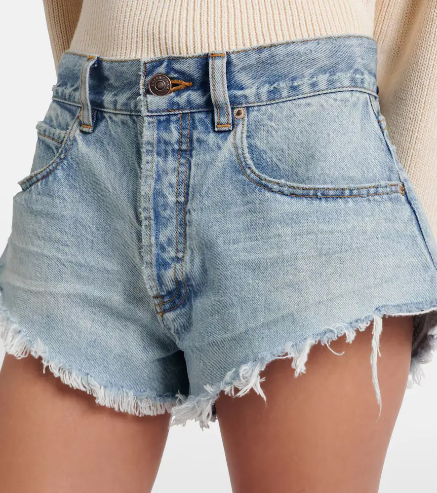 Balenciaga Frayed denim shorts | Thumbnail 4