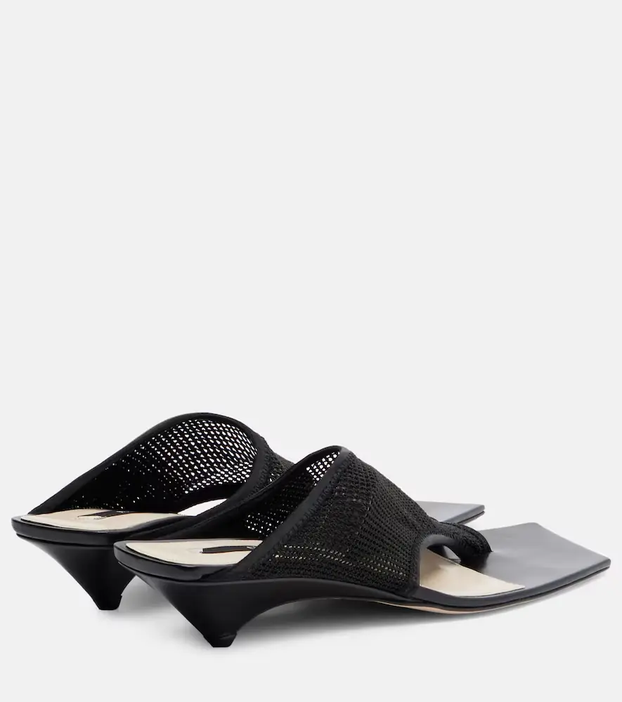 CHRISTEN Edge Stretch leather-trimmed mesh mules | Thumbnail 3 CHRISTEN Edge Stretch leather-trimmed mesh mules | Thumbnail 3