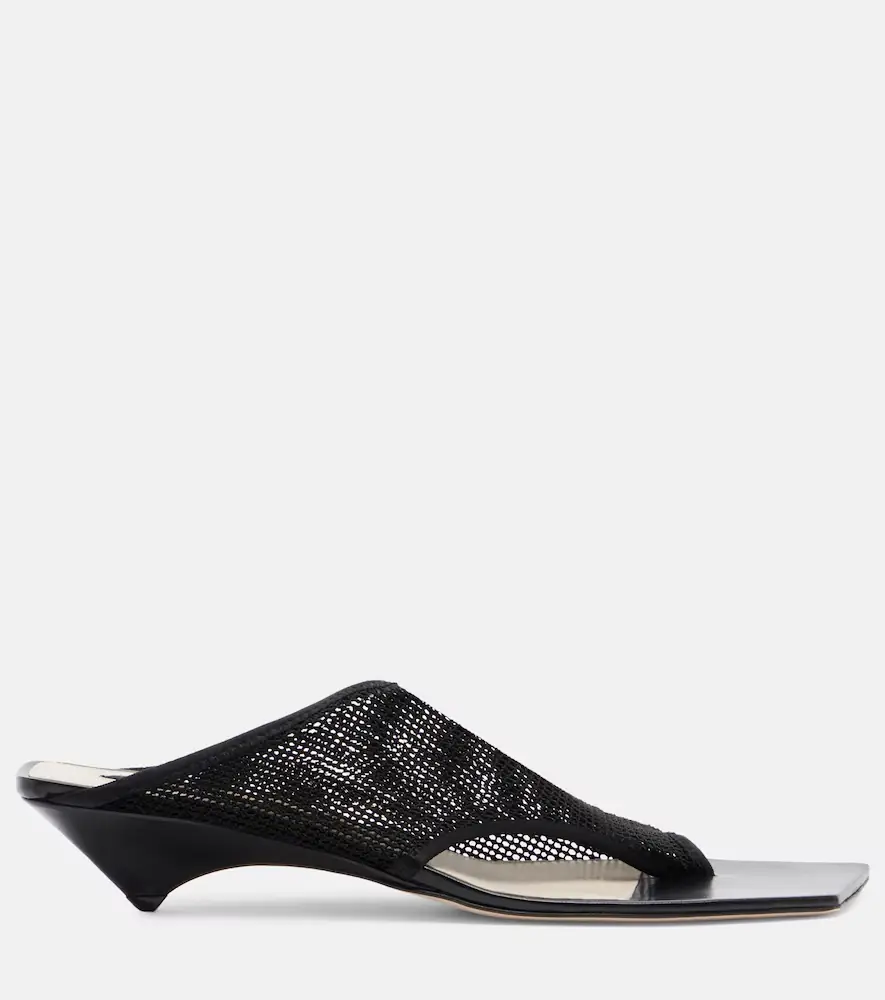 CHRISTEN Edge Stretch leather-trimmed mesh mules | Thumbnail 4 CHRISTEN Edge Stretch leather-trimmed mesh mules | Thumbnail 4