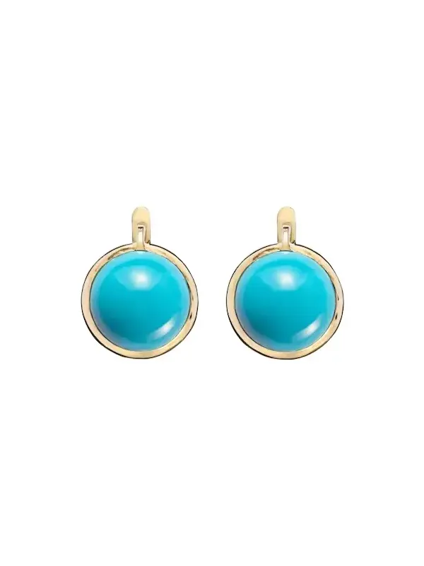 Blue Eye 14kt gold earrings with turquoise