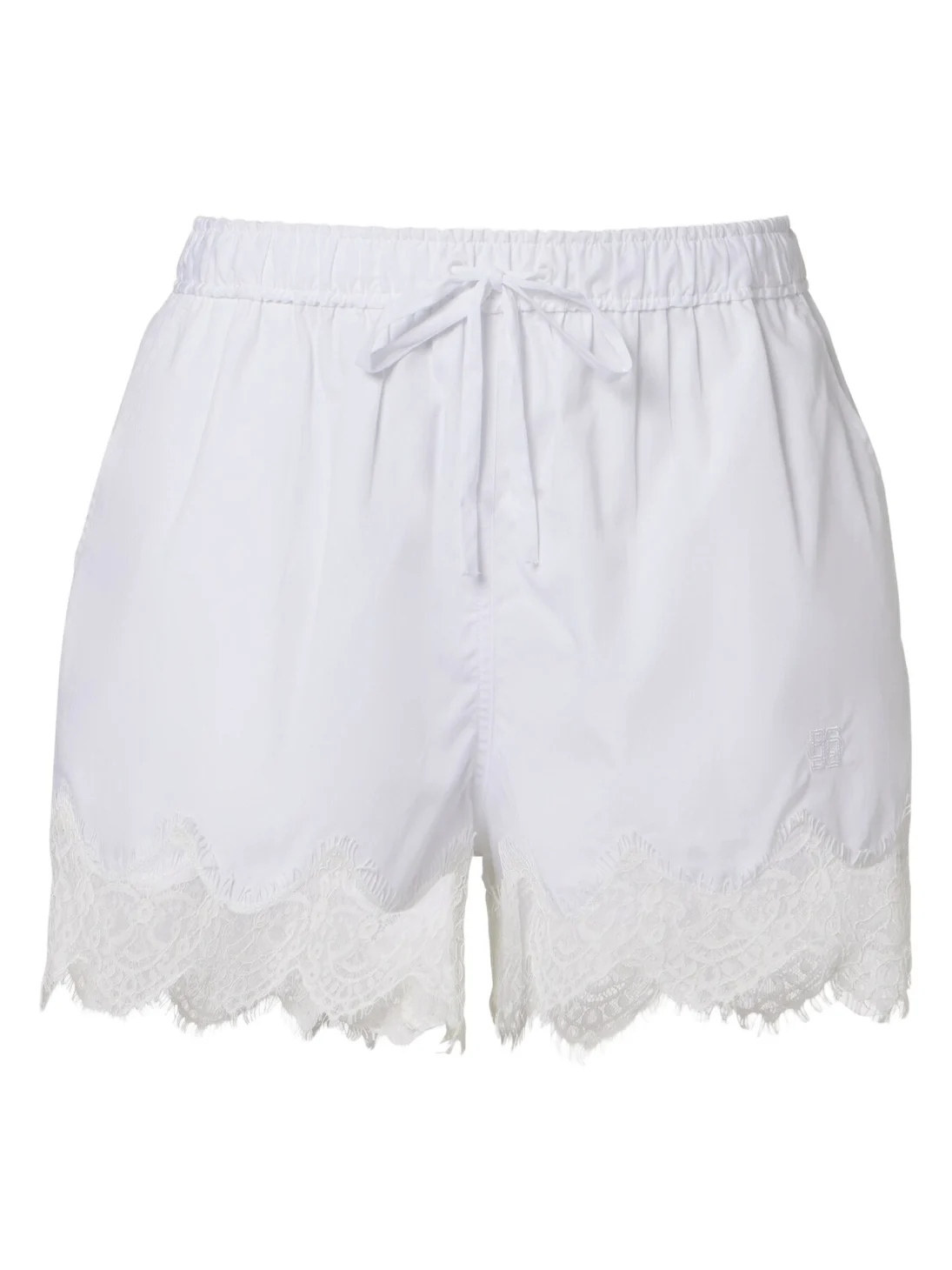 Lace-trimmed cotton shorts Lace-trimmed cotton shorts