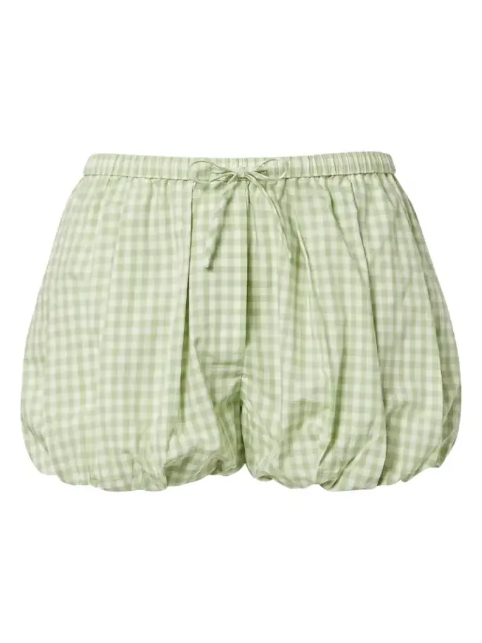 Gingham cotton-blend shorts Gingham cotton-blend shorts