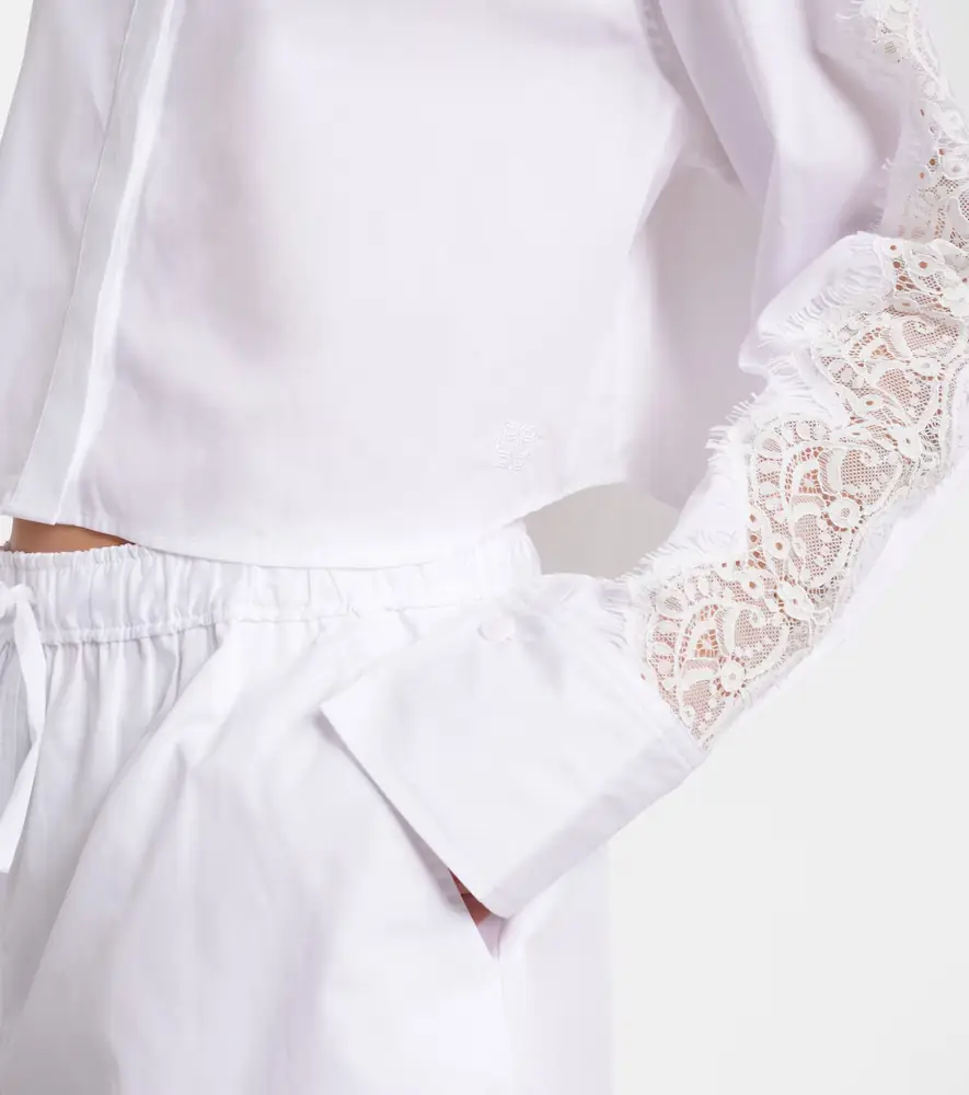 Simkhai Lace-trimmed cotton poplin shirt | Thumbnail 3