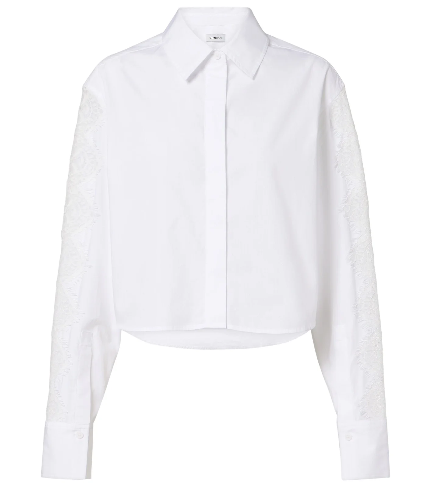 Lace-trimmed cotton poplin shirt Lace-trimmed cotton poplin shirt
