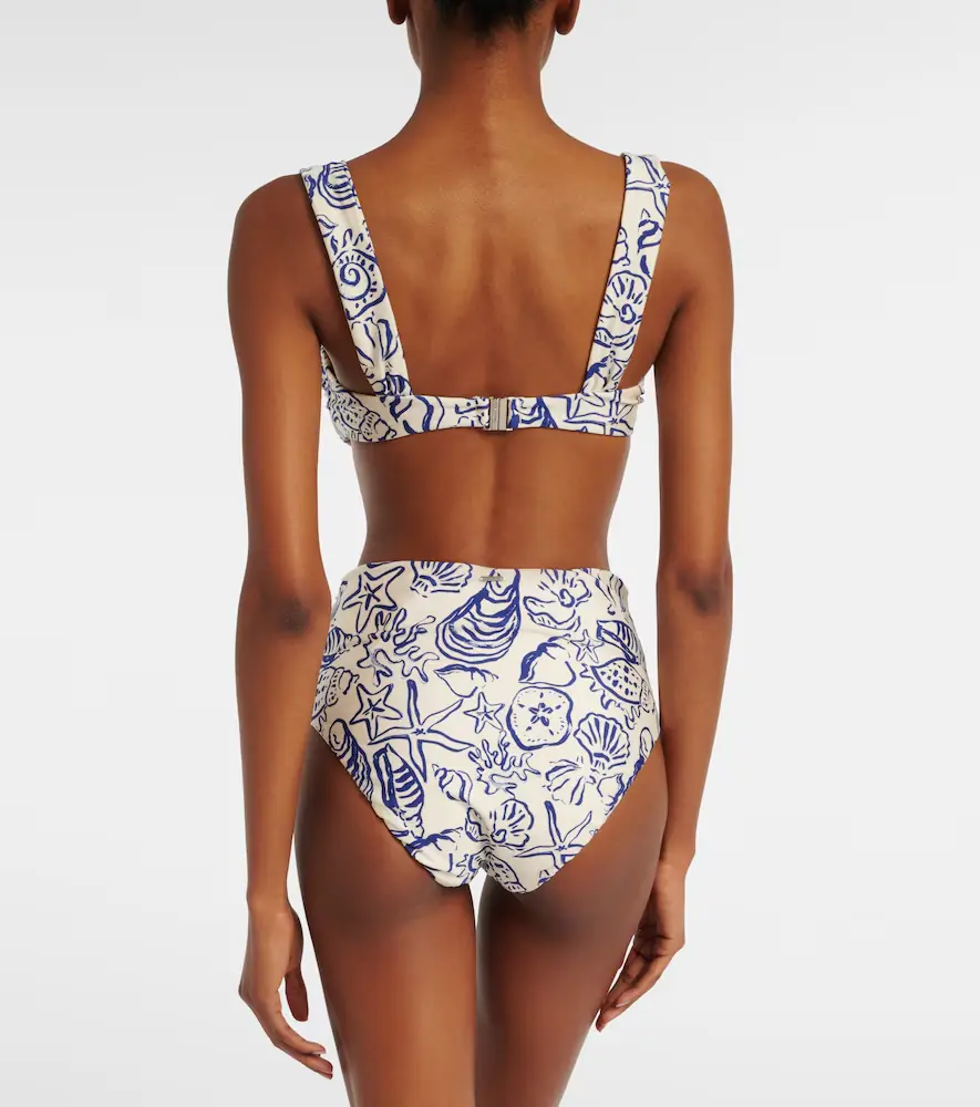 Simkhai Teya ruched printed bikini bottoms | Thumbnail 3