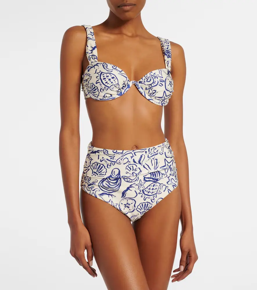 Simkhai Teya ruched printed bikini bottoms | Thumbnail 4