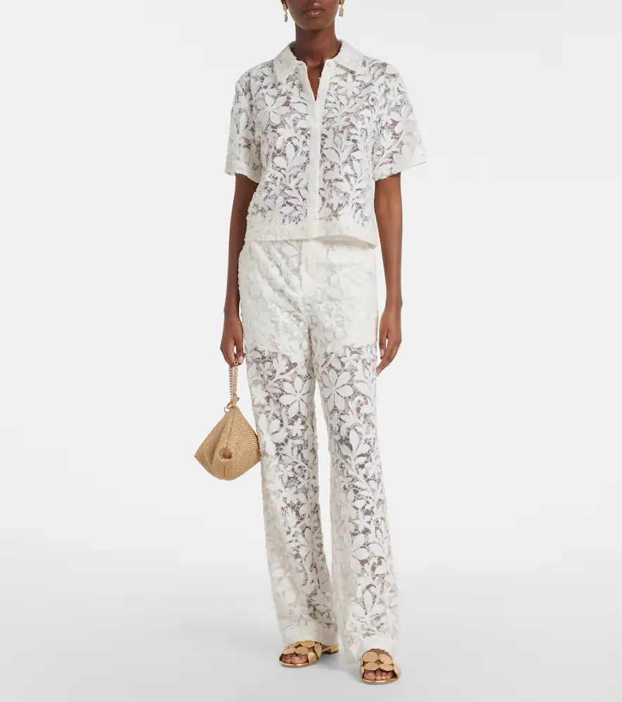 Simkhai Floral lace straight pants | Thumbnail 5 Simkhai Floral lace straight pants | Thumbnail 5