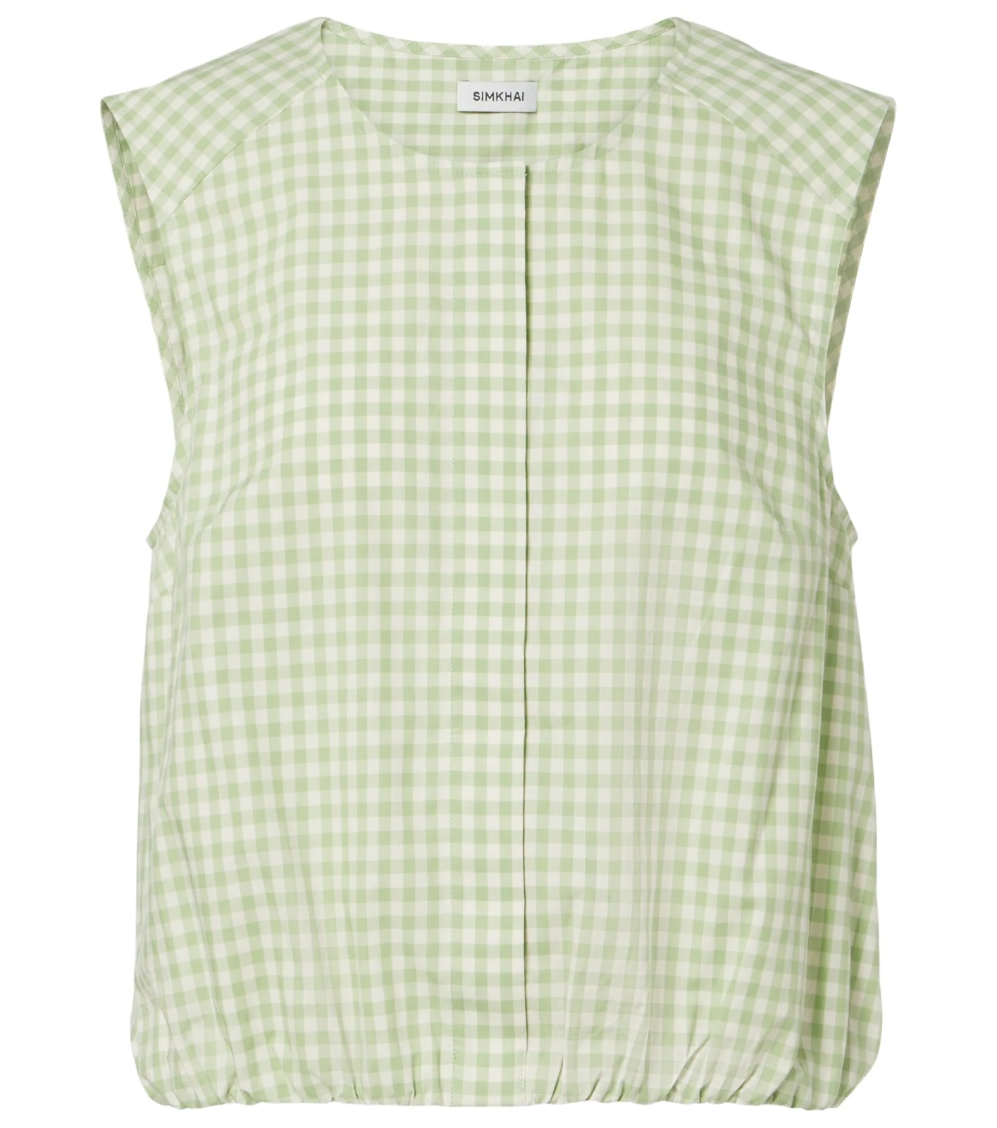 Simkhai Gingham cotton-blend top
