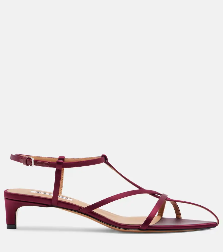Jil Sander Cage satin and leather sandals | Thumbnail 3 Jil Sander Cage satin and leather sandals | Thumbnail 3