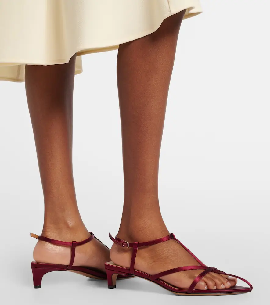 Jil Sander Cage satin and leather sandals | Thumbnail 5 Jil Sander Cage satin and leather sandals | Thumbnail 5
