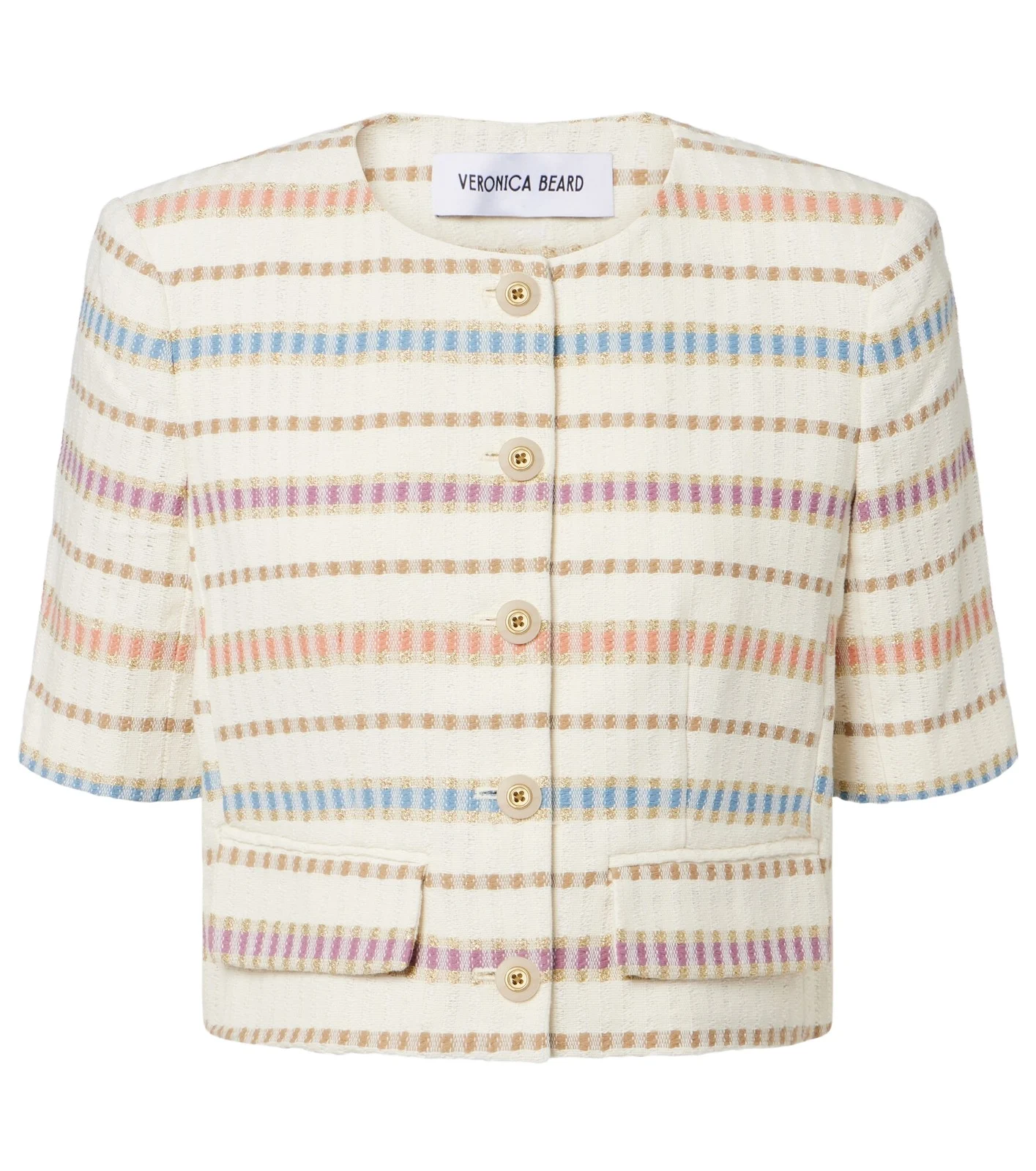 Orville striped cropped cotton-blend jacket Orville striped cropped cotton-blend jacket