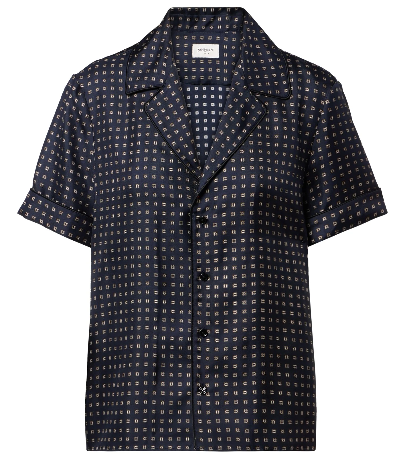 Printed silk satin pajama shirt Printed silk satin pajama shirt