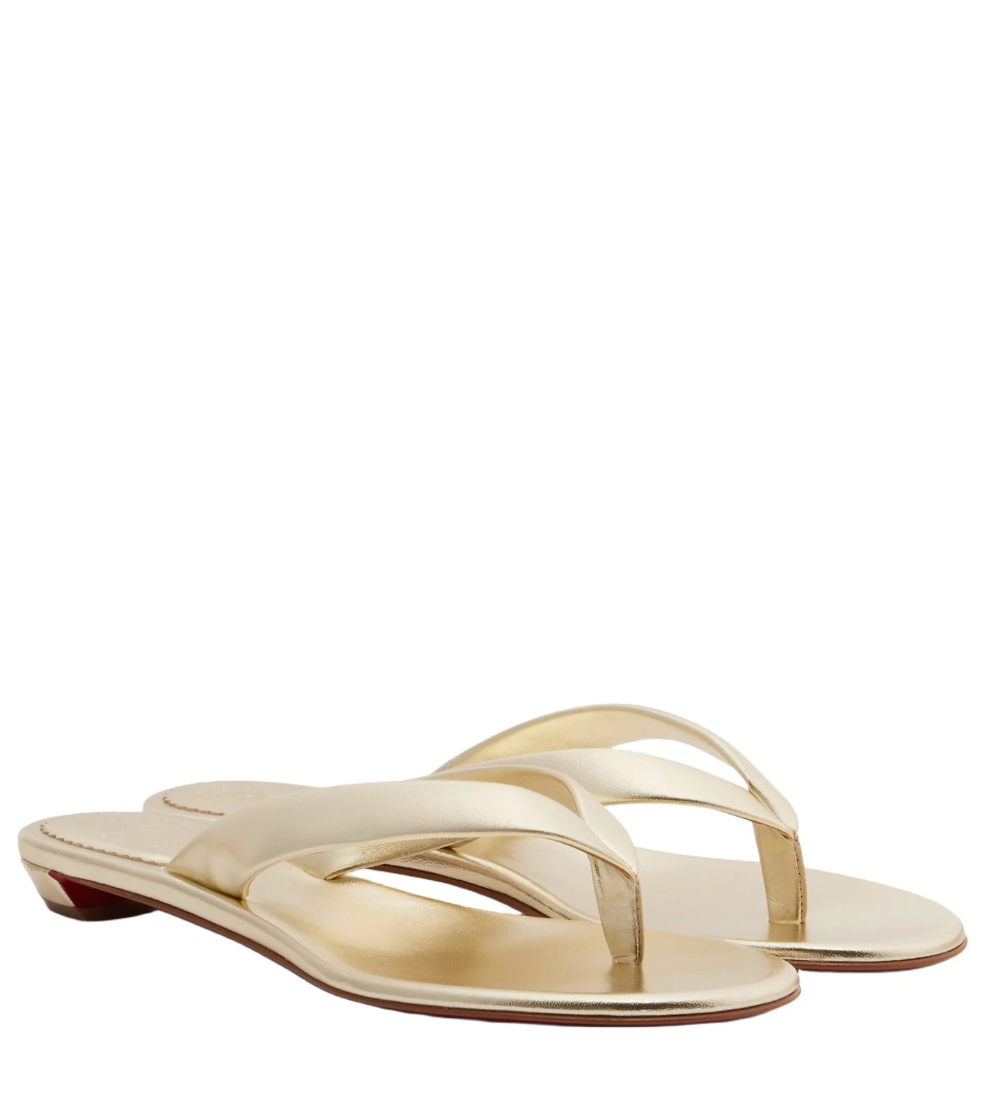 Miss Z metallic leather thong sandals