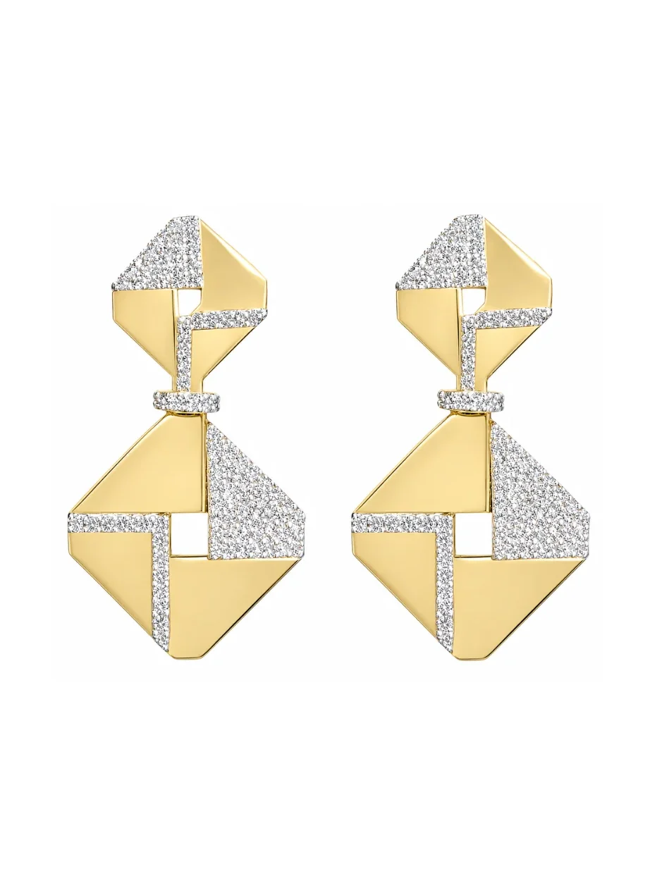 Wish Fine Jewelry 4.46ct Diamond 14K Gold Statement Earrings