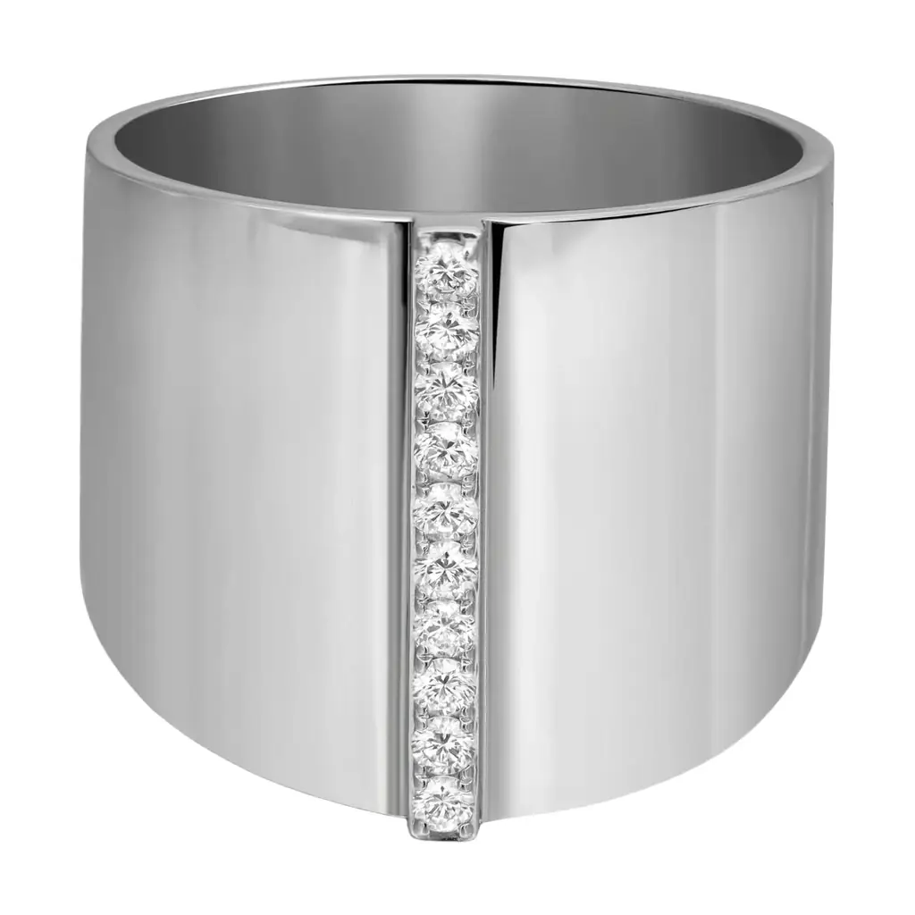Messika Messika Kate 18K White Gold Diamond Wide Band Ring Sz. 6.75 by The Solist