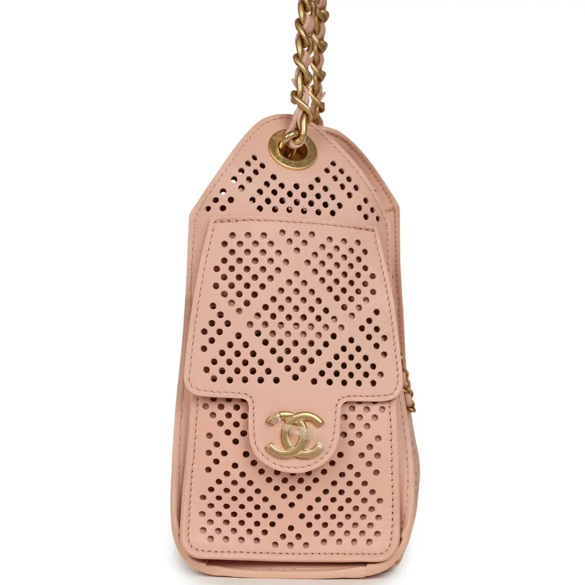 Chanel Chanel Mini 25 Hobo Bag Light Pink Perforated Calfskin Antique Gold Hardware | Thumbnail 3 Chanel Chanel Mini 25 Hobo Bag Light Pink Perforated Calfskin Antique Gold Hardware | Thumbnail 3