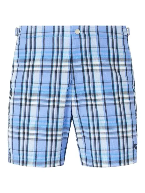 Burberry Selkirk Straight-Leg Mid-Length Checked Swim Shorts - Men