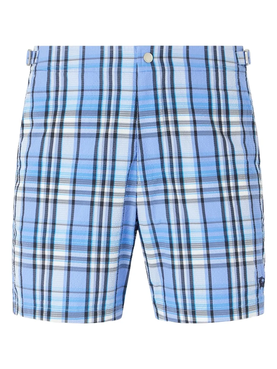 Burberry Selkirk Straight-Leg Mid-Length Checked Swim Shorts - Men
