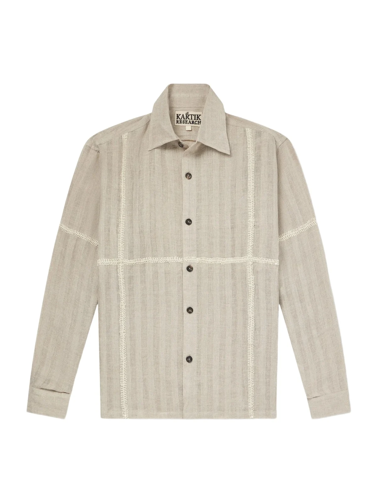 Rabari Embroidered Linen Shirt - Men Rabari Embroidered Linen Shirt - Men
