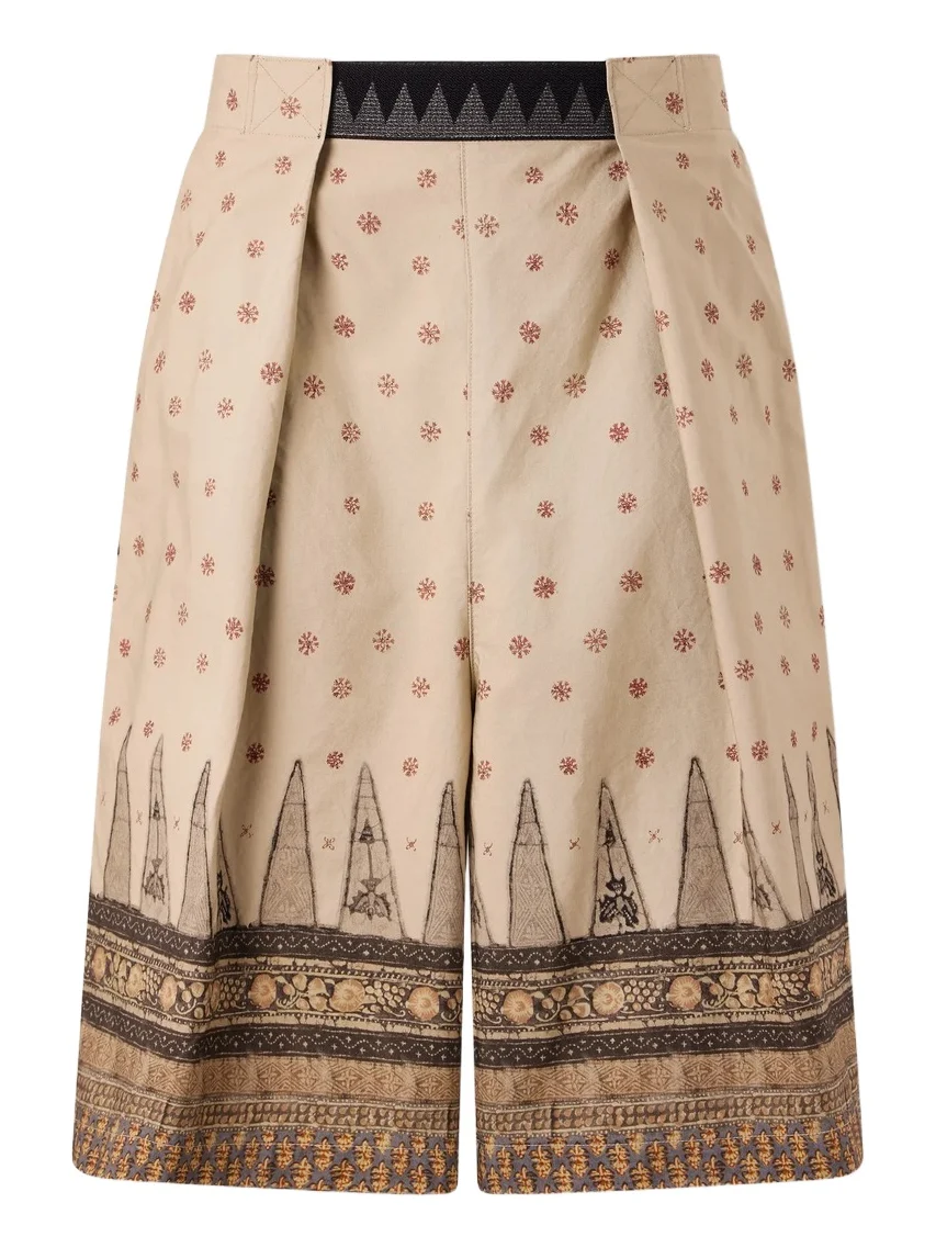 KAPITAL Wide-Leg Printed Cotton Shorts - Men