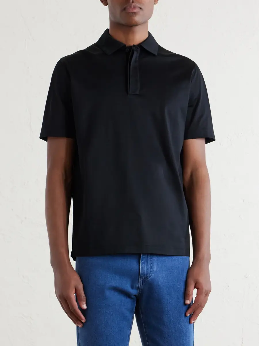 Canali Cotton-Jersey Polo Shirt - Men | Thumbnail 3