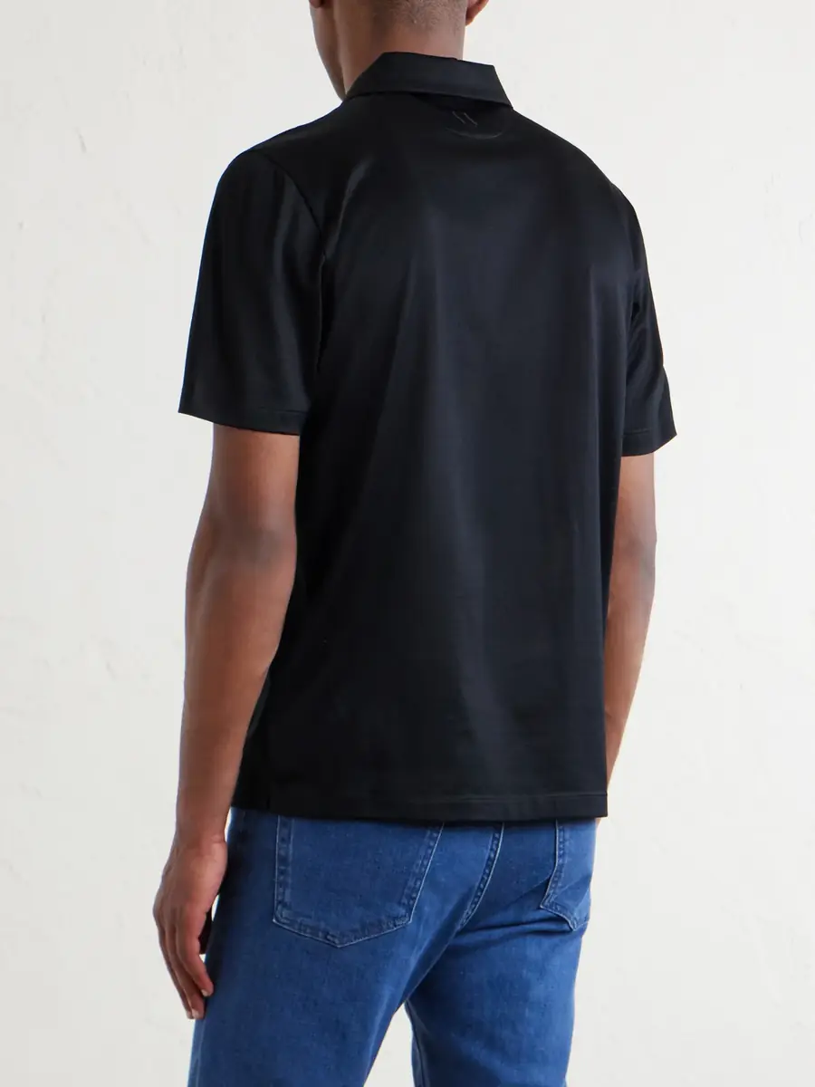 Canali Cotton-Jersey Polo Shirt - Men | Thumbnail 4