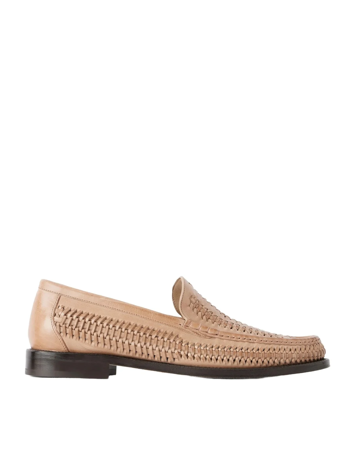 Woven Leather Loafers - Men Woven Leather Loafers - Men