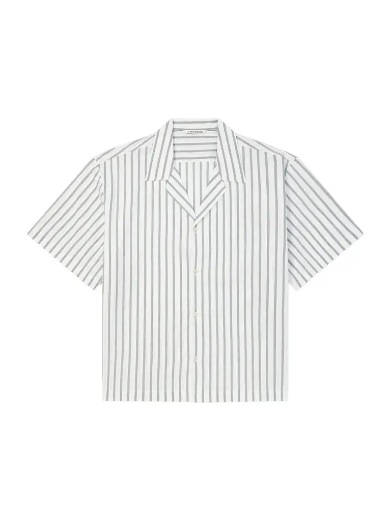 A Kind Of Guise Samata Camp-Collar Striped Cotton, Silk and Linen-Blend Shirt - Men | Image 1 A Kind Of Guise Samata Camp-Collar Striped Cotton, Silk and Linen-Blend Shirt - Men | Image 1